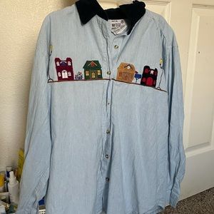 Vintage Pin Striped long Sleeve Button Up